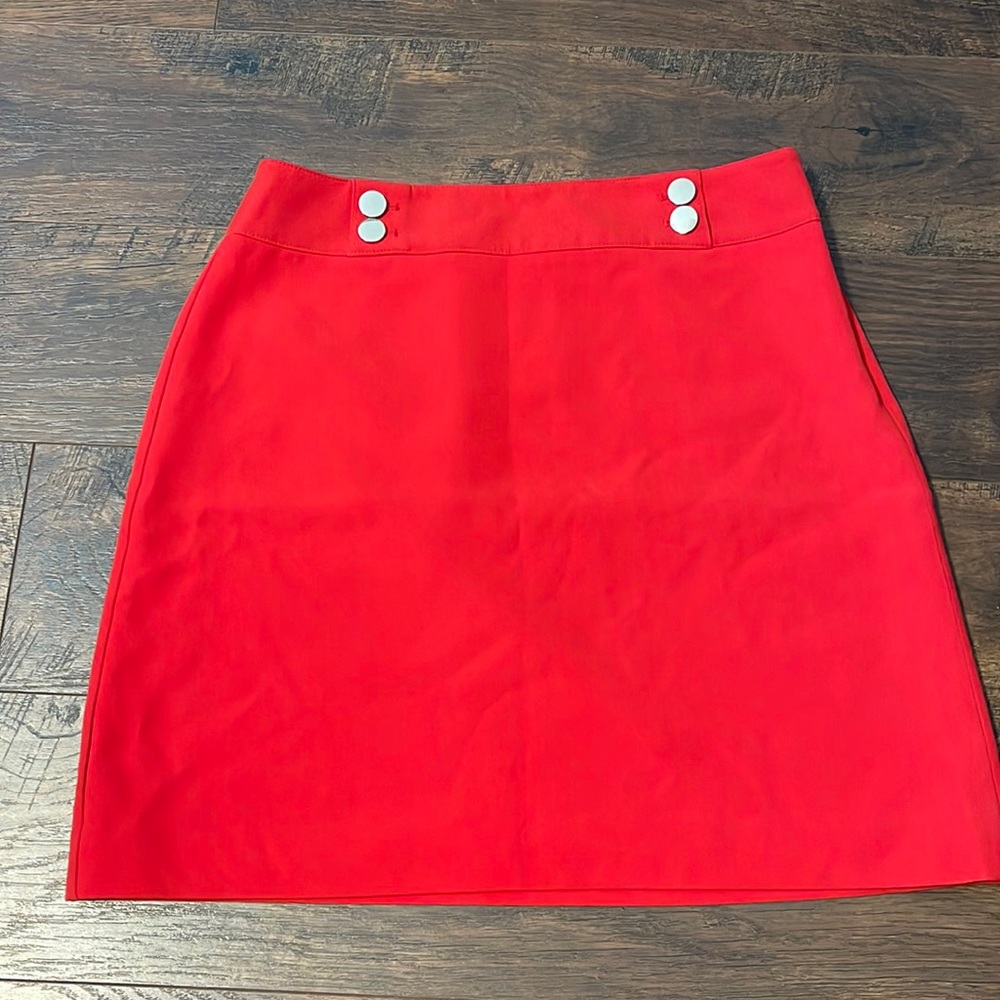 NWT Red Loft Skirt With Buttons